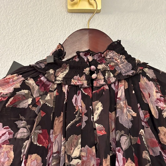 The Kooples Black Floral Long Sleeve Dress - Picture 7 of 12